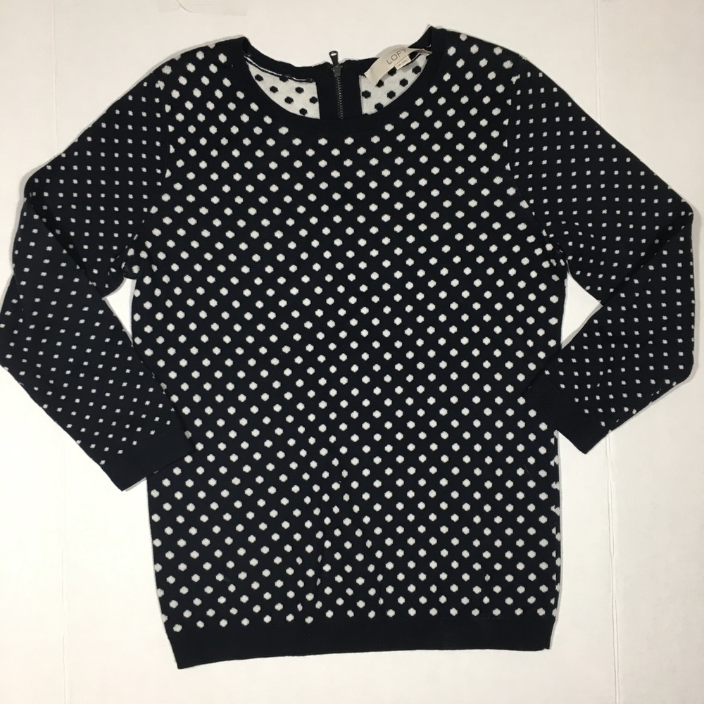 Ann Taylor LOFT Polka Dot Sweater. Small - Picture 6 of 6